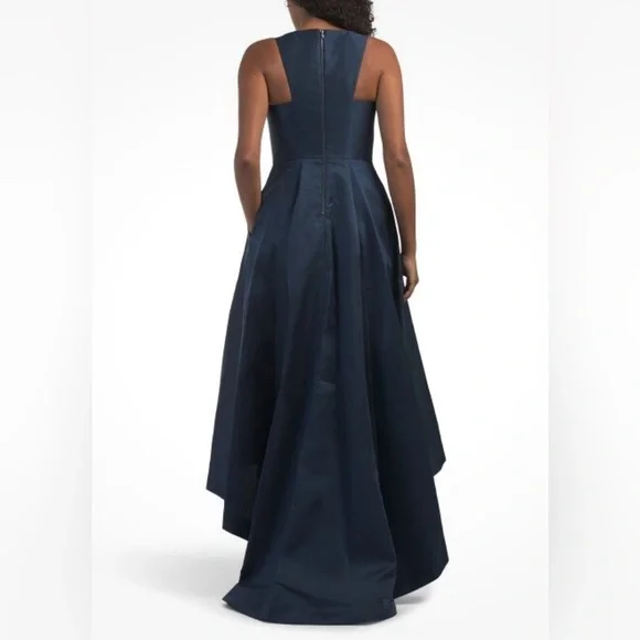 ADRIANNA PAPELL Draped Hi-Low Gown With Asymmetrical Detail Size 10